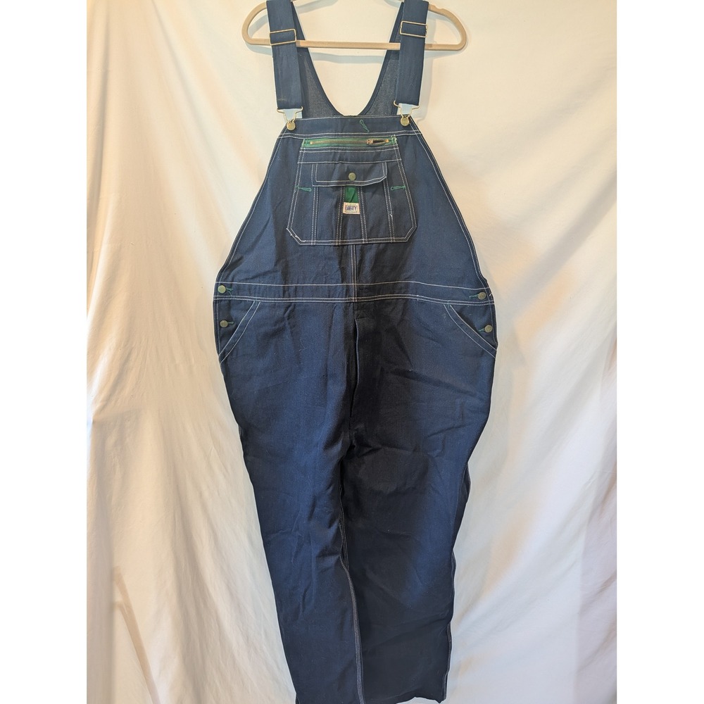 Liberty Overalls Mens 48x32 Blue Denim Bib Workwear Carpenter Pants 111111-13
